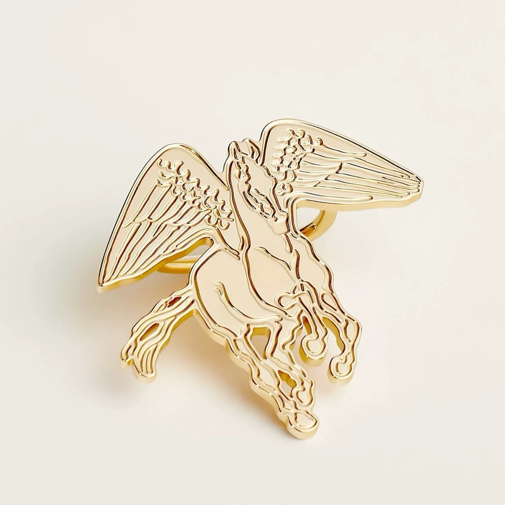 Luxury Gold Pegasus Scarf Ring - Picture 3 of 3
